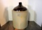 #5 crock whiskey jug W/turkey dropping