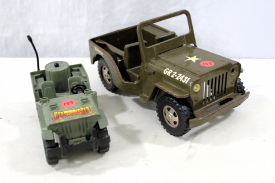 2 Army jeeps