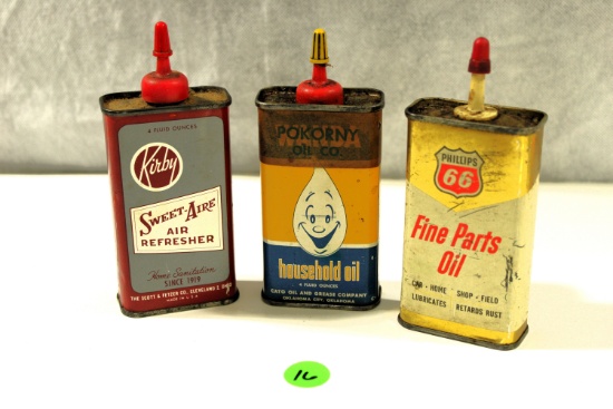 3 vintage oil tins