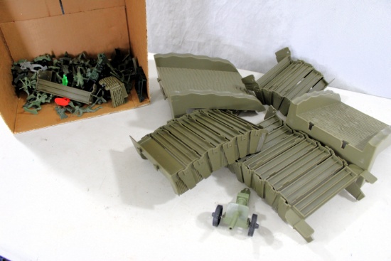 Toy army bridge and soldiers