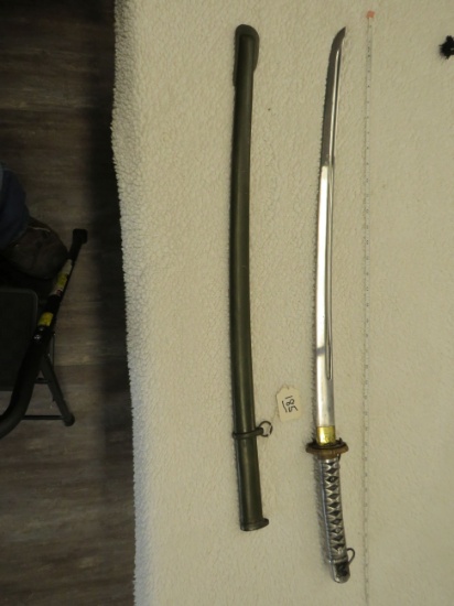 WWII Samari Sword Japanese Kantana Original or REPO???m Bkade Kebtg 26: Total Length 36" w/Sheath