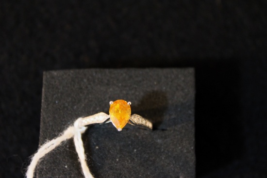 Yellow natural sapphire ring