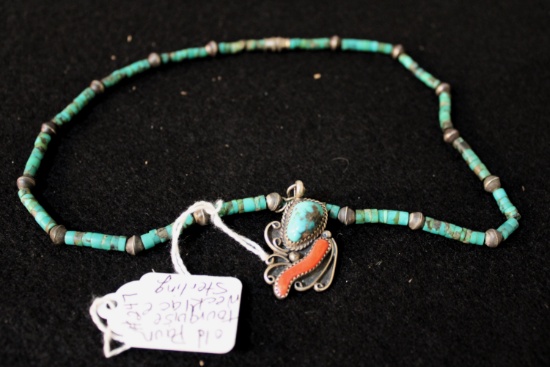 Old Pawn turquoise & sterling necklace