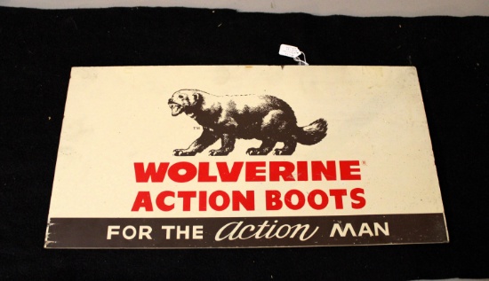 Wood Wolverine Boot sign