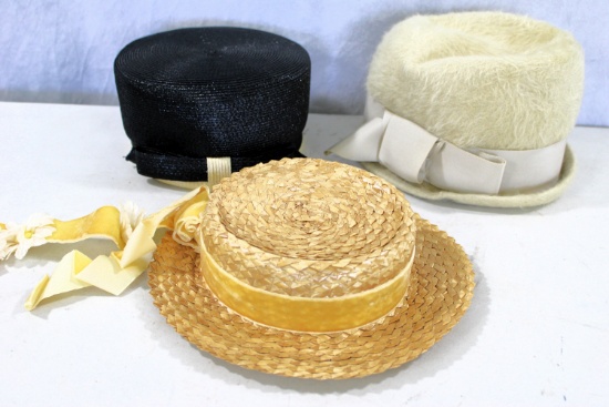 3 vintage ladies hats