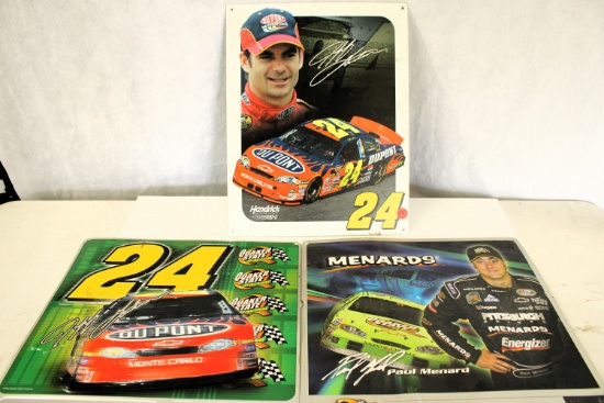 3 metal advertising signs