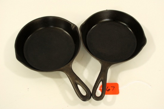 2 cast iron fry pans