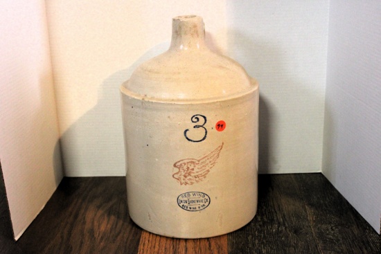 Redwing #3 crock jug