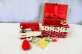 Cragstan toy sewing machine W/basket