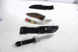 2 knives W/ 3 sheaths