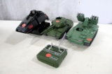 3 toy tanks - 1 W/remote