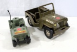 2 Army jeeps