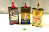 3 vintage oil tins