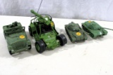 4 toy Army vehicles