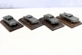 4 pewter cars W/ base - Avon