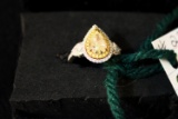 2 carat plus yellow diamond & white diamond ring