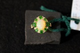 Levian opal & emerald ring set in 14K gold