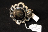 Black onzx & sterling silver cuff braclet