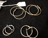 4 pair  hoop earrings