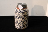 Spongeware canning jar - advertising