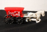 Castiron Coca-Cola wagon W/horses