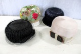 4 vintage ladies hats
