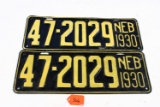 A set of Nebraska license plates 1930