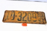 Nebraska license plates 1933