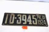 Nebraska license plates 1924