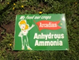 Metal advertising sign -Arcadian Ammonia