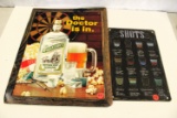 2 metal advertising signs