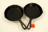 2 cast iron fry pans