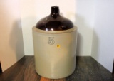 #5 crock whiskey jug W/turkey dropping