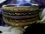 Brass and Copper Bangle Bracelet
