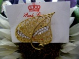 Signed Park Lane Rhinestone Brooch on original card 2 1/2