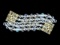 Beautiful AB Glass Three Strand Bracelet with Rhinestone Clasp 7