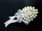 Gorgeous Rhinestone & Faux Pearl Brooch 2 1/2