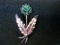 Signed 1/20 12 kt Rhinestone Flower Brooch 3