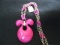 Great Old Fuschia Pendant Necklace on original Woolworth tag