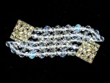 Beautiful AB Glass Three Strand Bracelet with Rhinestone Clasp 7