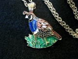 Lovely Pheasant Pendant Necklace