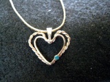 Heart pendant with gemstone Pendant necklace