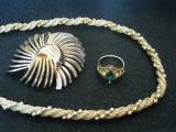 Lovely Necklace, Brooch and Ring