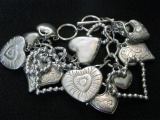 Lovely Large Multiheart Charm Bracelet large charms 7