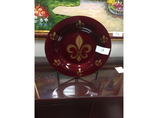 Glass platter on stand