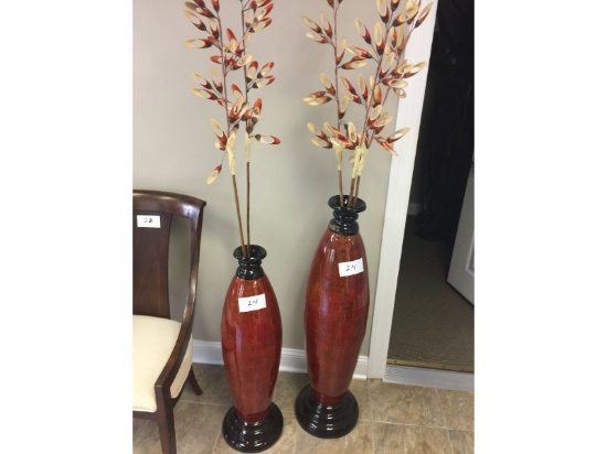 2 Decorative floor vases