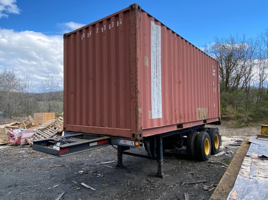 Tandem Axle Container Chassis & 20' Sea Container Box