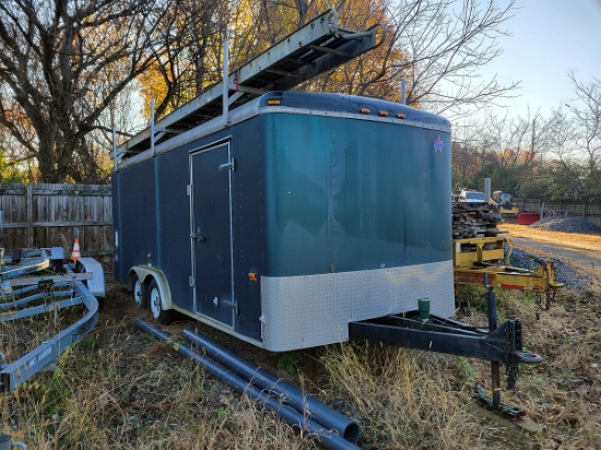 US CARGO Model USC818TA2 18' Enclosed, Dual Axle Equipment Trailer GVWR 7,000