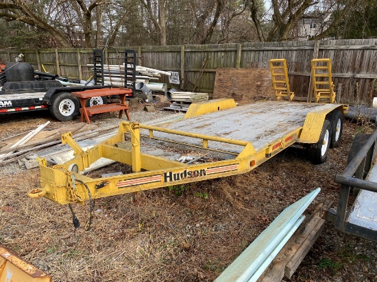 1997 Hudson HSE16 16' 4-ton Dovetail Dual Axle Flatbed Utility Trailer