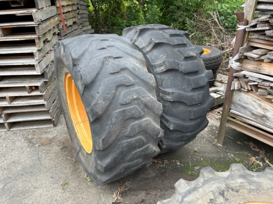 (each) Ass't Backhoe Tires Mounted on 26" Steel Rims